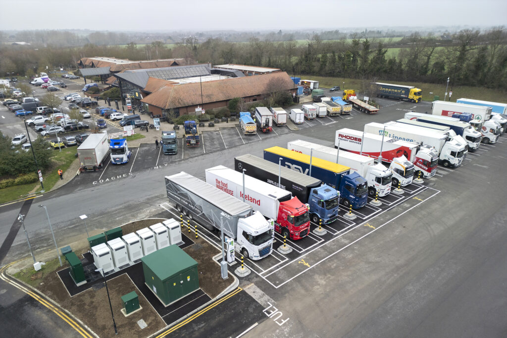 eHGV charging at GRIDSERVE Baldock