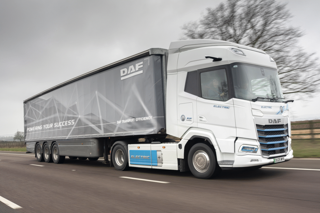 DAF Trucks XF Electric using the GRIDSERVE Electric Freightway