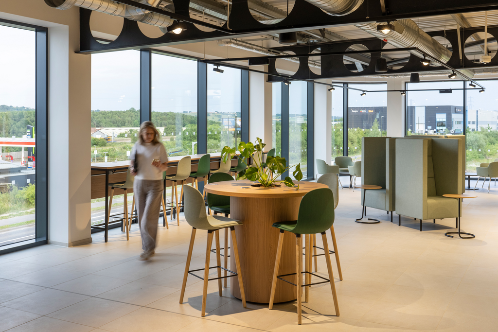 Relax in the GRIDSERVE Markham Vale Electric Forecourt lounge space